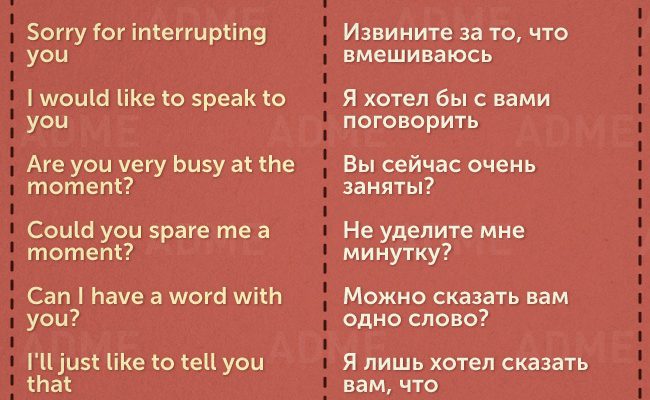 11 карточек с необходимыми фразами для общения на английском