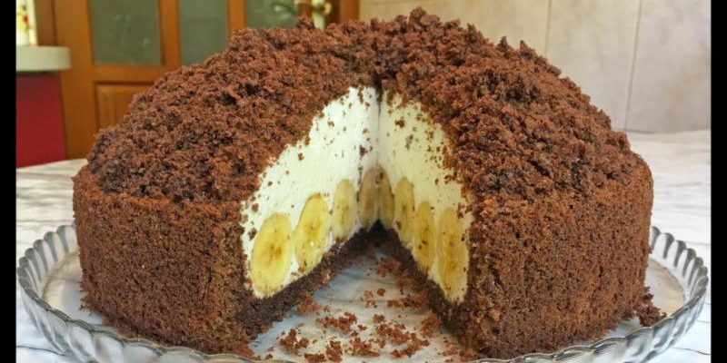 Самый вкусный торт с бананами «Норка крота»