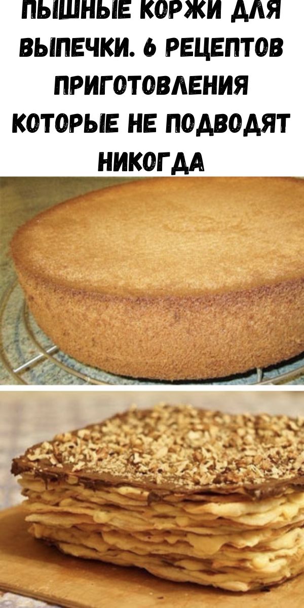 Пышные коржи для выпечки. 6 рецептов приготовления которые не подводят никогда