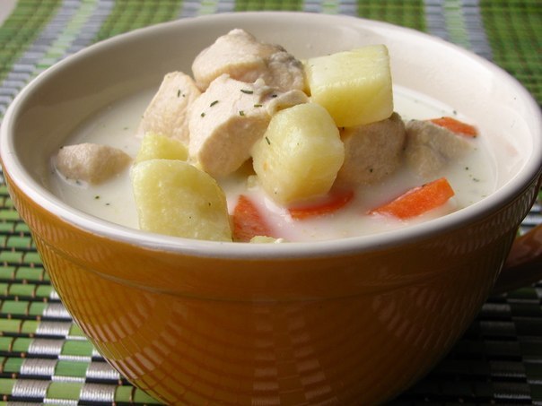 Диетический сырный суп с курицей - легкий и вкусный!