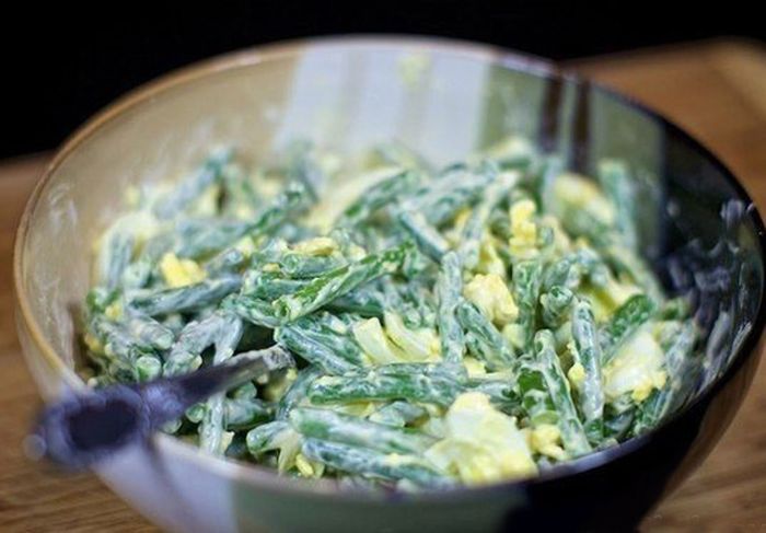 Белковый салатик из зеленной фасоли за 5 минут! 